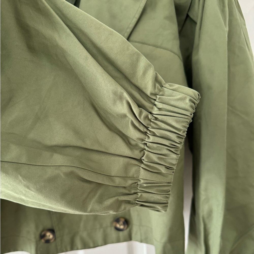 NEW Free People Green Looking Glass Cropped Trench Coat XL - Picture 6 of 9